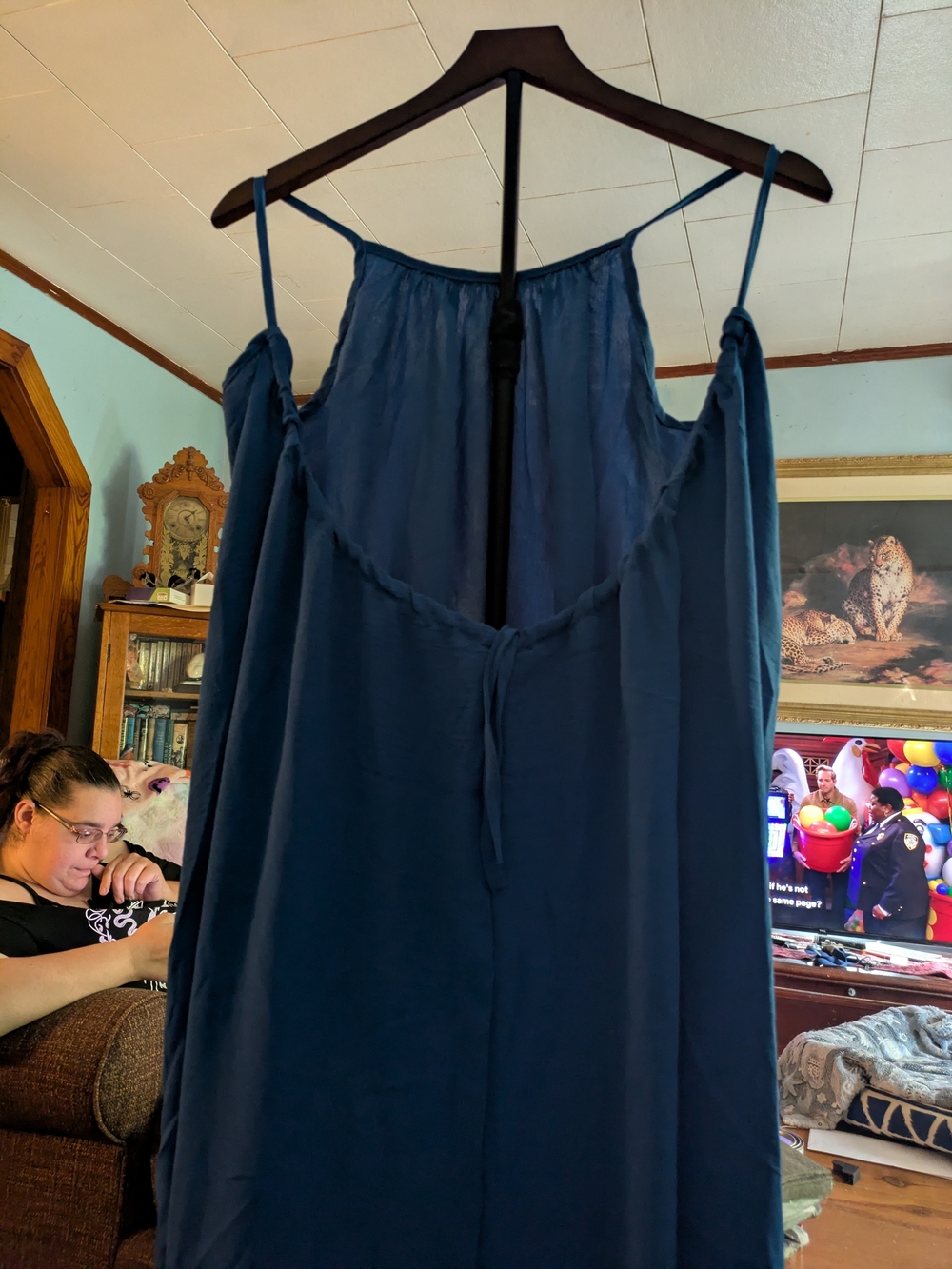 Womenโs Navy Blue Spaghetti Strap Nightgown Brand New Size XL